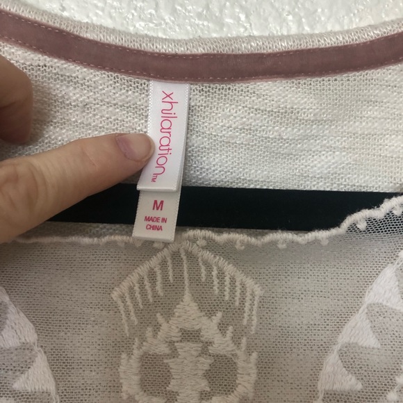 Xhilaration juniors sweetheart neckline lace long sleeves knit t shirt - Picture 6 of 9